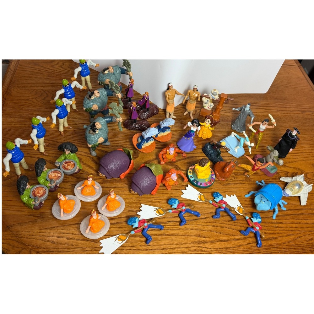 Disney Action Figure Lot: 40pc Frozen Raya Mulan Pocahontas Hercules Onward Toy